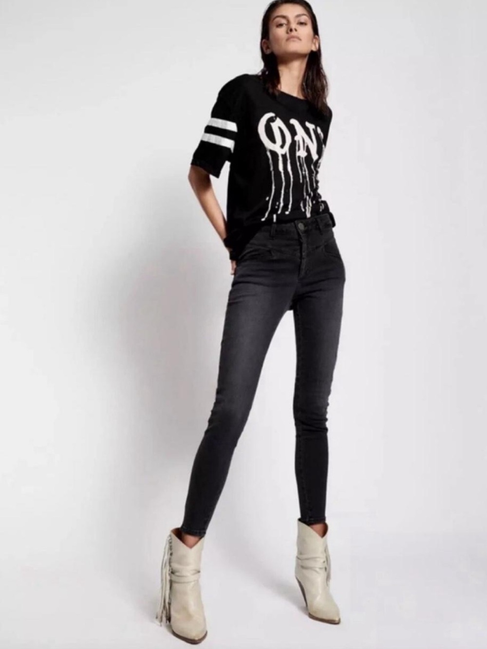 One Teaspoon Black High Rise Preachers Jeans 38 (16 US)